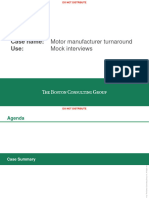 Case Name: Motor Manufacturer Turnaround Use:: Mock Interviews