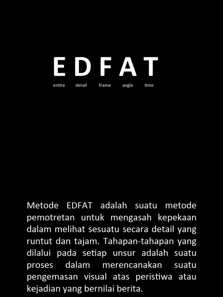 Metode Pemotretan EDFAT 1:1 | PDF