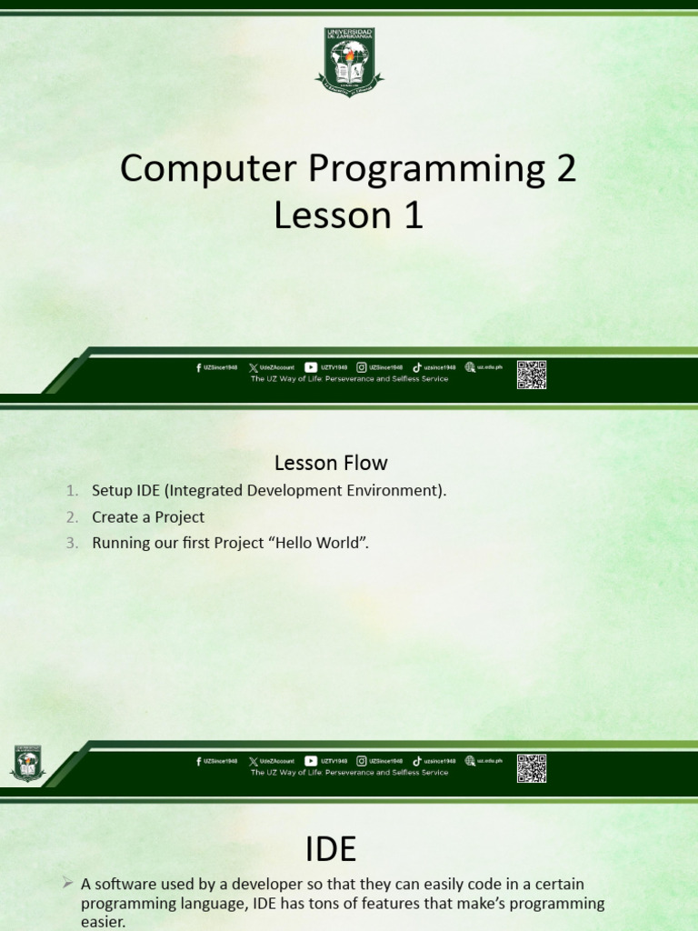 Computer Programming Lesson1 | PDF