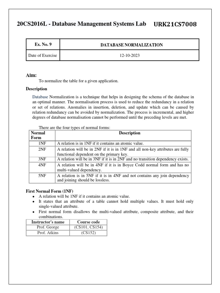 Step-by-Step Database Normalization Guide | PDF | Information ...
