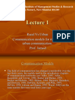 Chapter I Communication-Models-Rural-vs-Urban