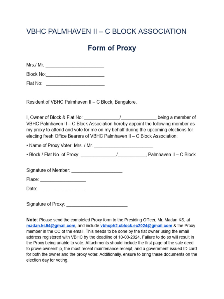 Attach1Proxy Form V1 | PDF
