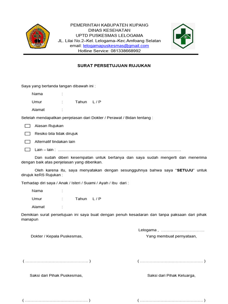 Surat Persetujuan Rujukan | PDF