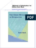 Full Ebook of First Order Methods in Optimization 1St Edition Amir Beck Online PDF All Chapter