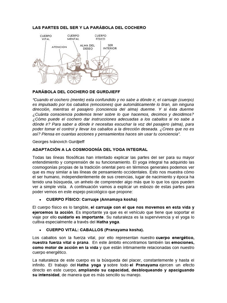 Las Partes Del Ser y La Parábola Del Cochero | PDF | Yoga | Mente