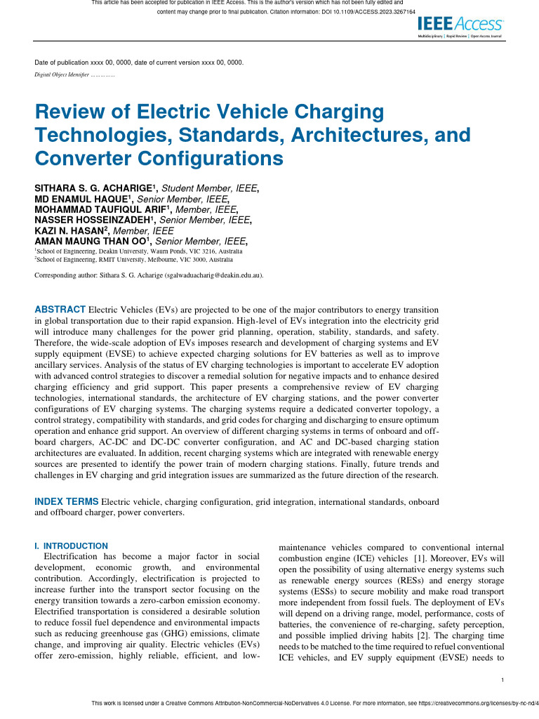 EV Charging Technologies and Standards Review | PDF | Electric Vehicle ...