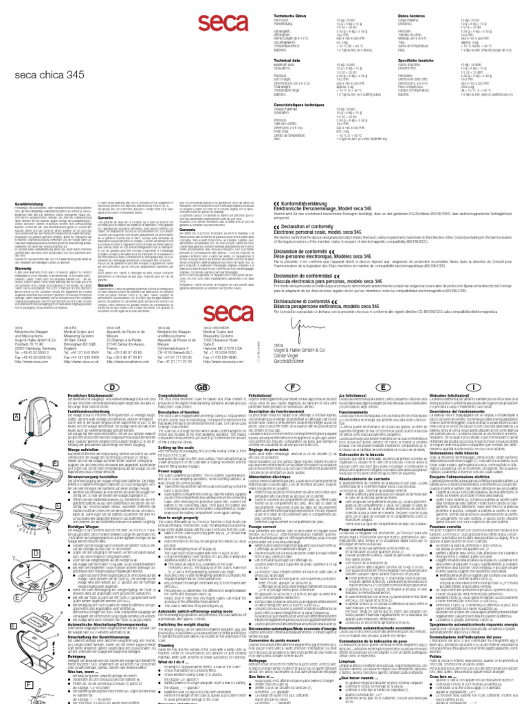 Déclaration de conformité seca 345 | PDF