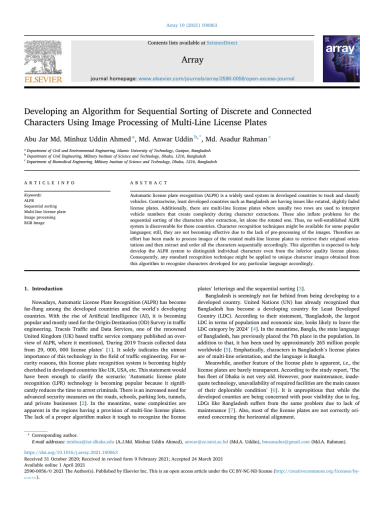 Developing An Algorithm For Sequential Sorting of Discrete and Conne ...