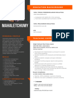 Black & Orange Simple shape Highschool Teacher Resume