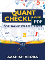 Quant Checklist 492 by Aashish Arora for Bank Exams 2024