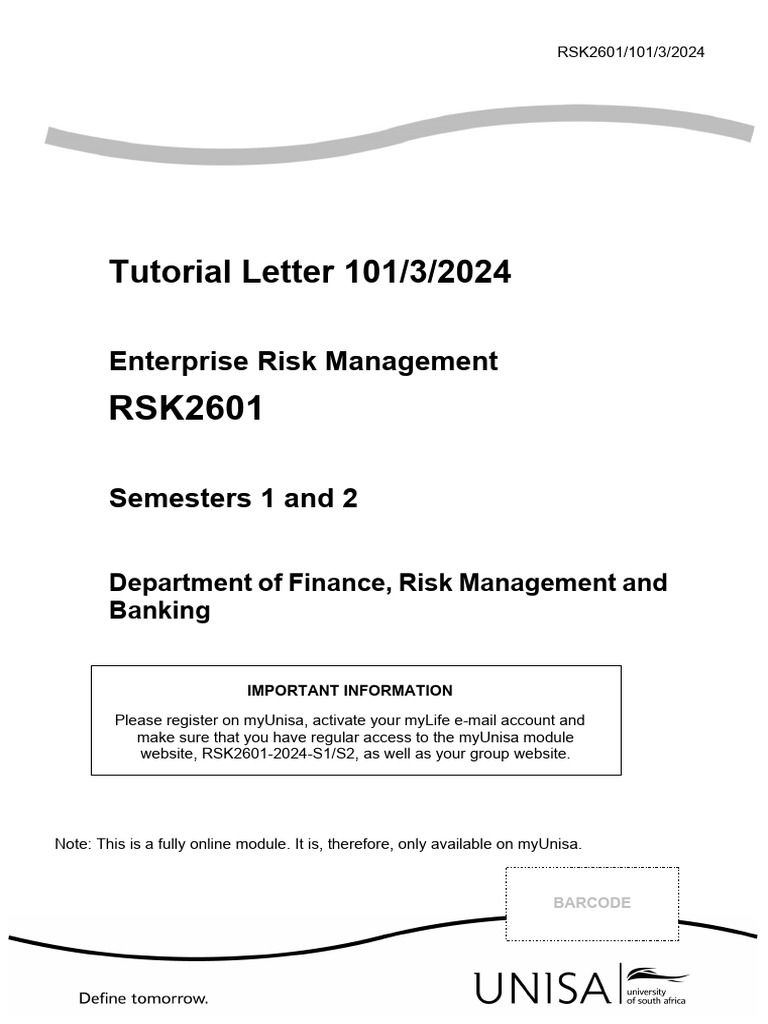 Tutorial letter 101 3 2024 enterprise risk management pdf turnitin