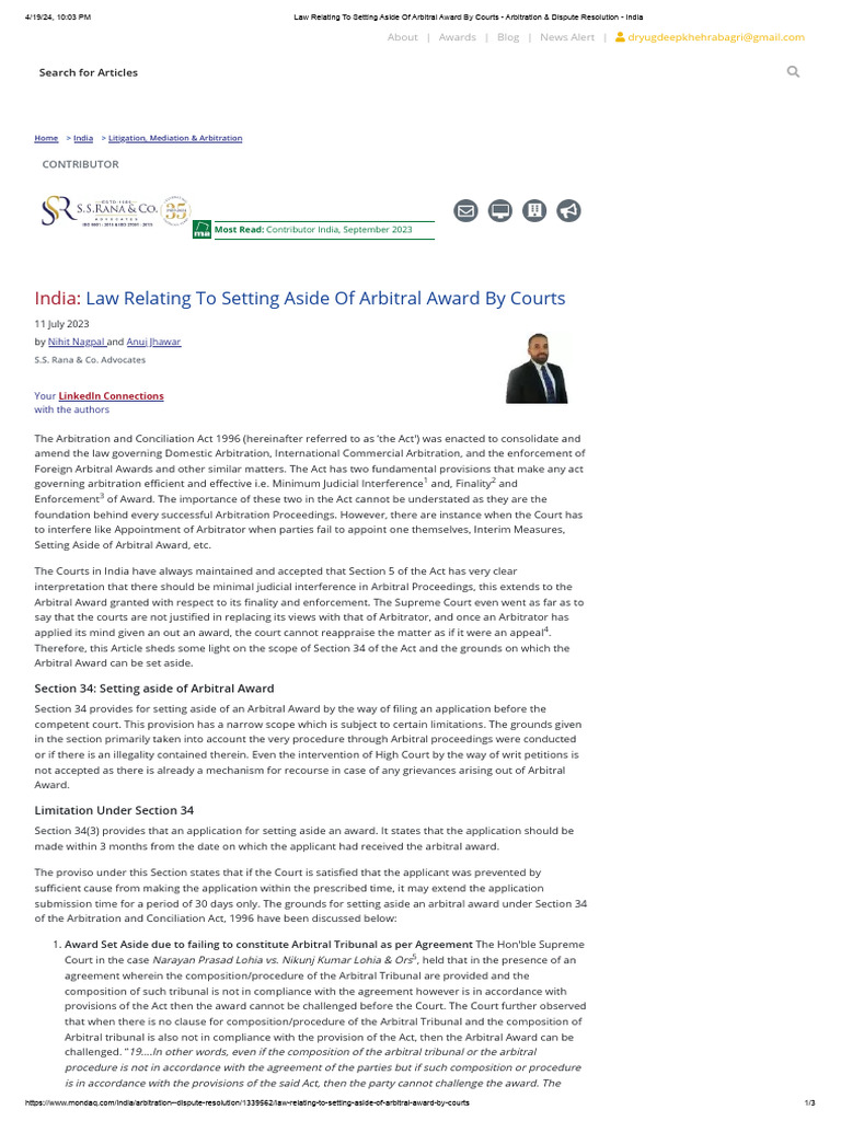 law-relating-to-setting-aside-of-arbitral-award-by-courts-arbitration