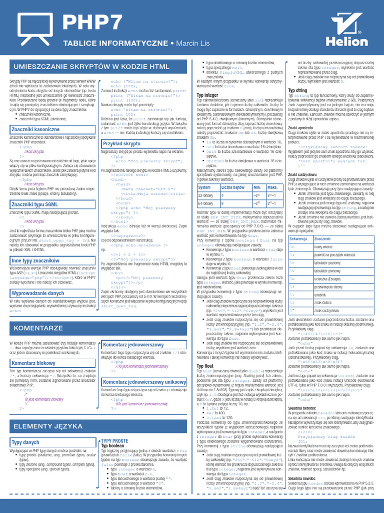 Tablice informatyczne php7 tiphp7 pdf