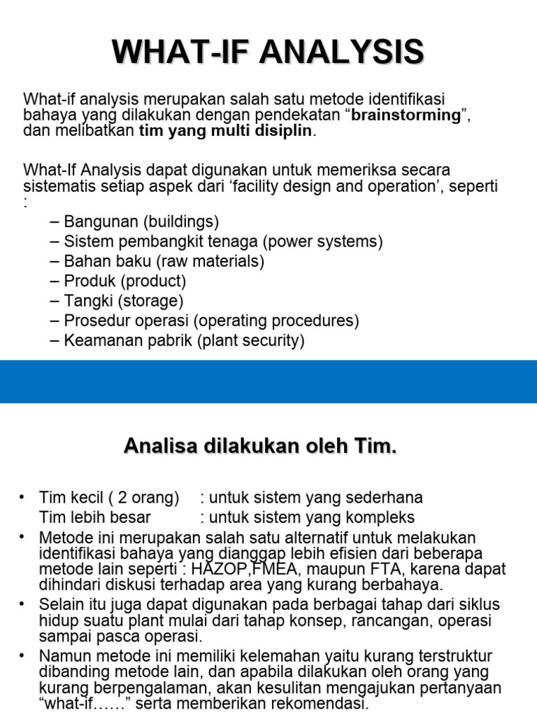Proses dan Metode What-If Analysis | PDF