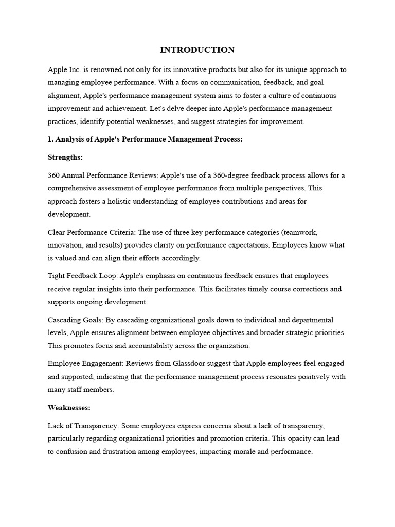 Apple's Performance Management Insights | PDF | Goal | Performance ...
