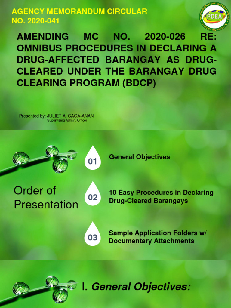 BADAC Drug-Cleared Barangay Procedures | PDF
