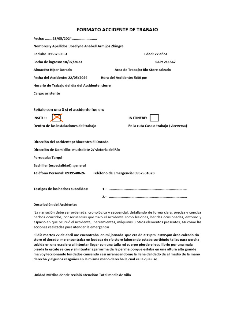 Copia de formato accidente de trabajo version 1 2 pdf