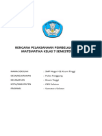 RPP Matematika Kelas 7 Semester 2 Fix