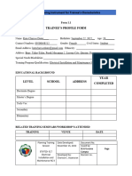 Trainee's Profile Form