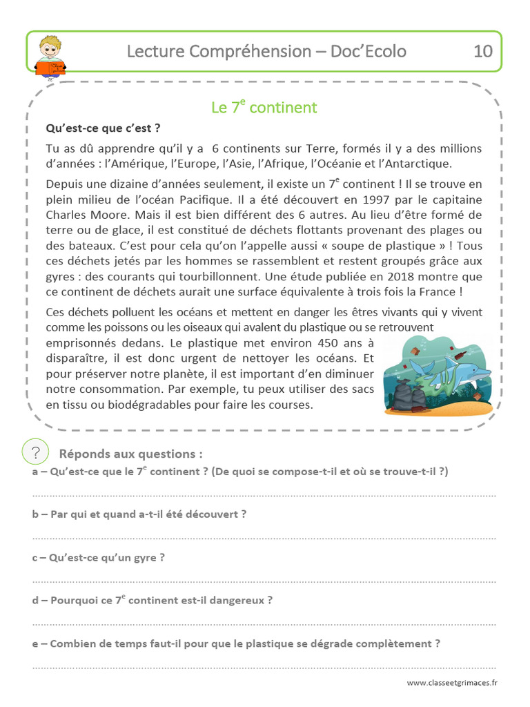 Lecture DocEcolo 10 Le 7e Continent | PDF | Continent | Géographie physique