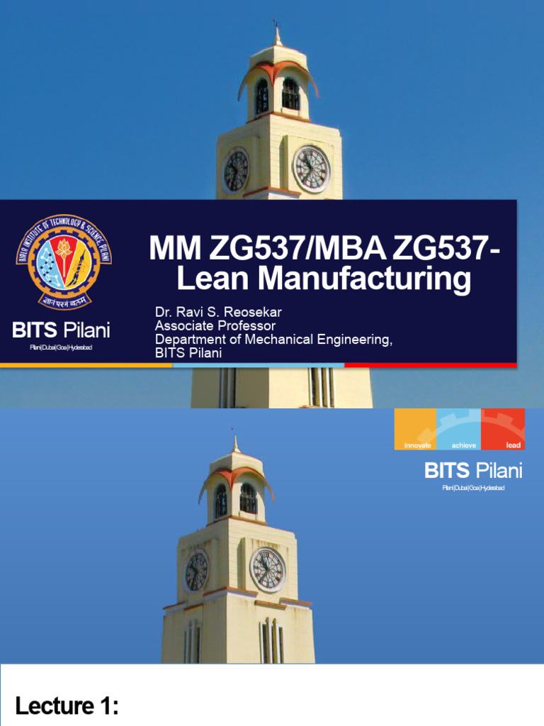1 - Introduction To Lean Manufacturing | PDF | Lean Manufacturing ...