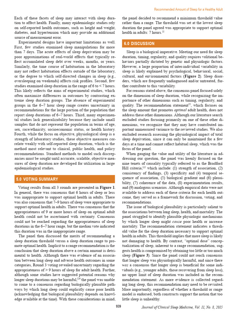 Adult Sleep Duration Methods 9 | PDF | Sleep | Sleep Deprivation