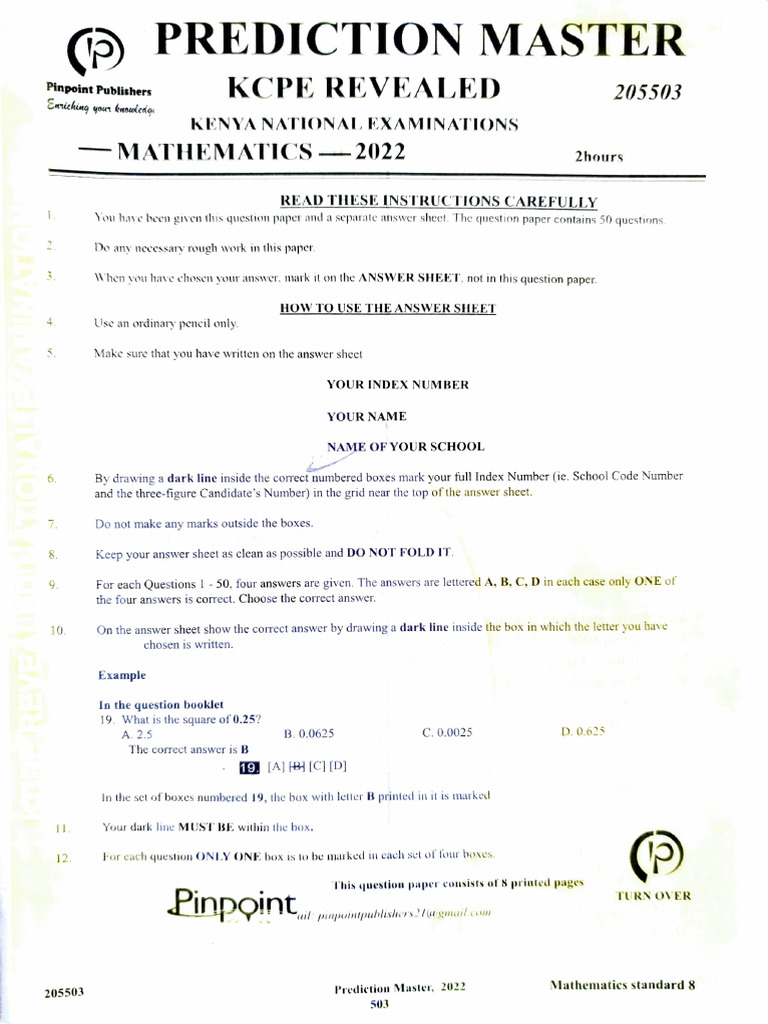 Grade 8 Mathematics Exam Predictions | PDF | Area | Triangle