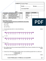 Grade 8 Mathematics Exam 2026 | PDF