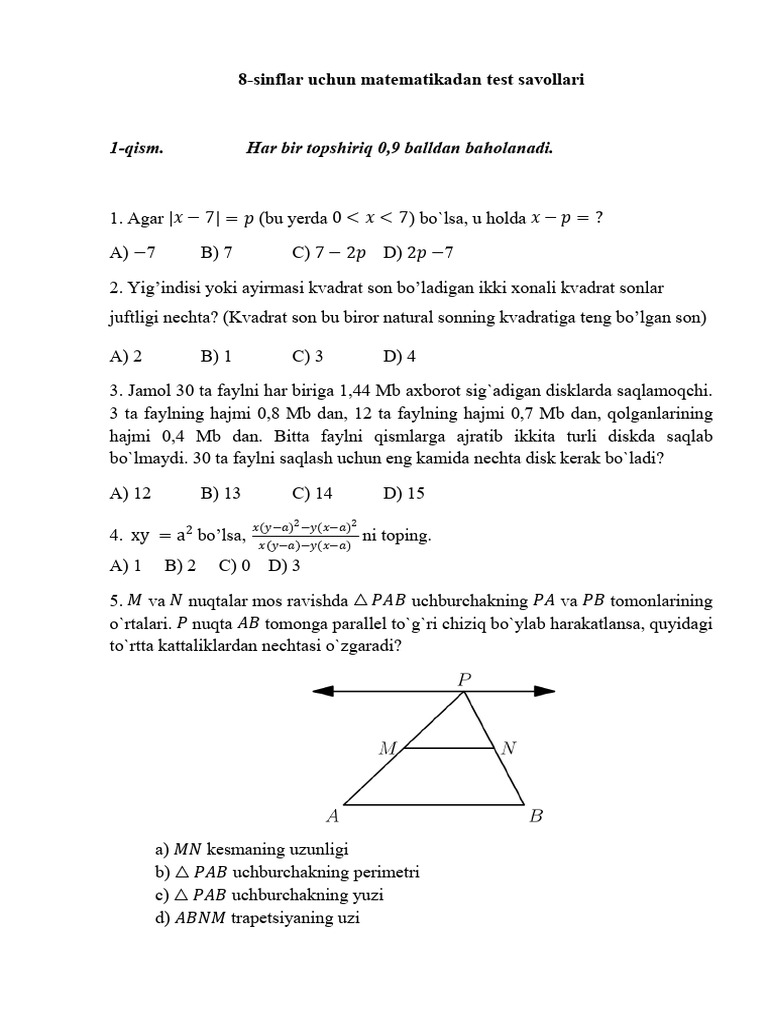 2 sinf test