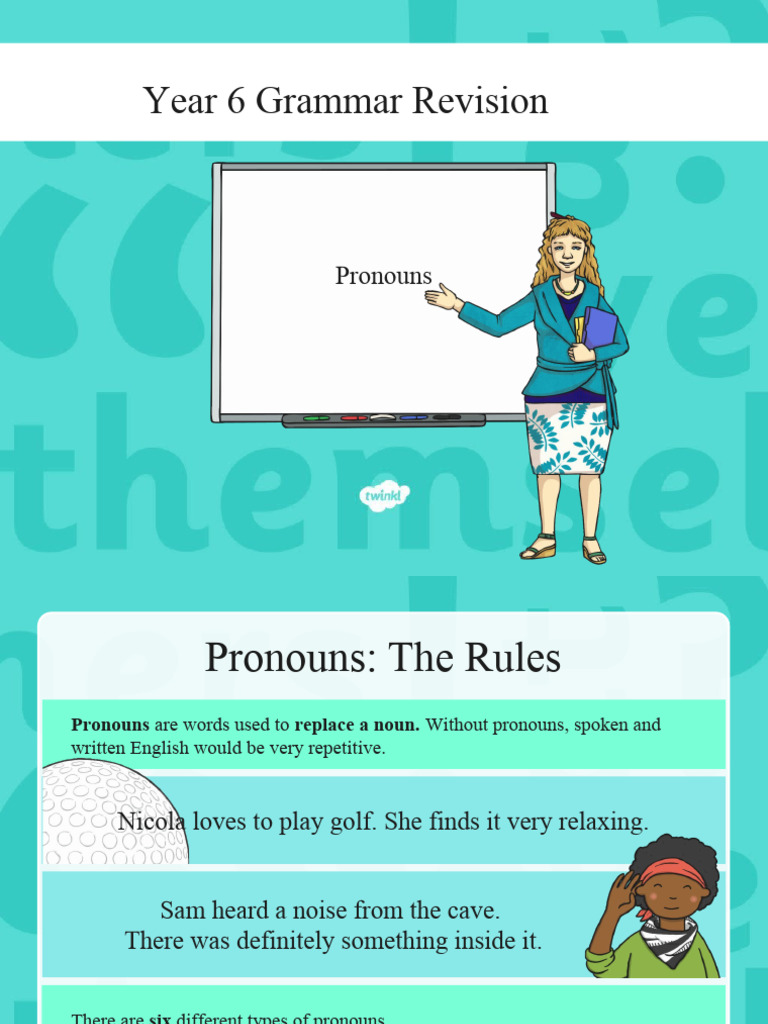 Year 6 Pronouns Grammar Guide | PDF | Pronoun | Linguistics