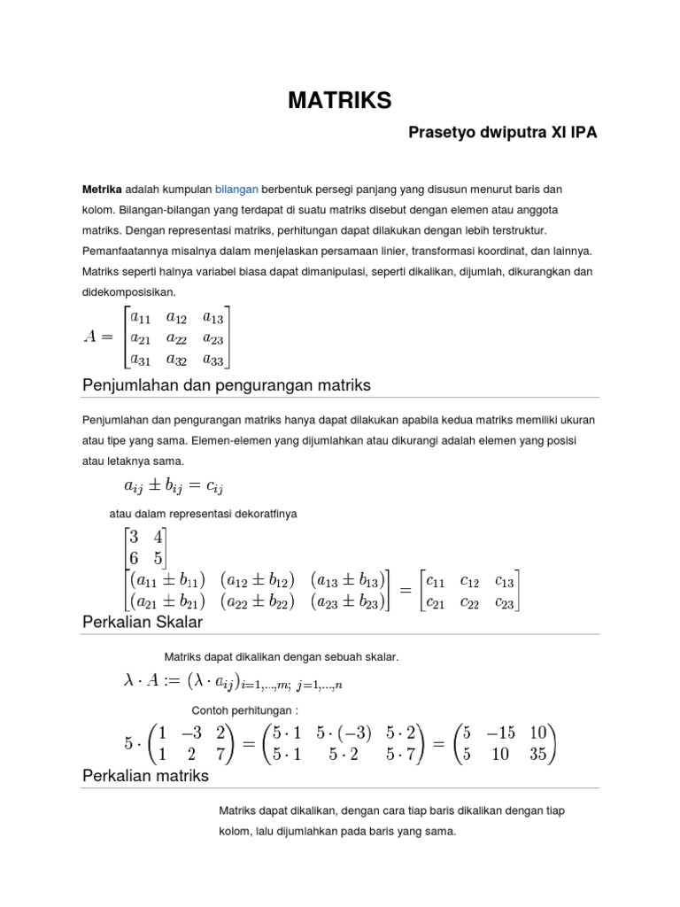 Operasi Dasar Matriks dalam Pascal | PDF | Komputer