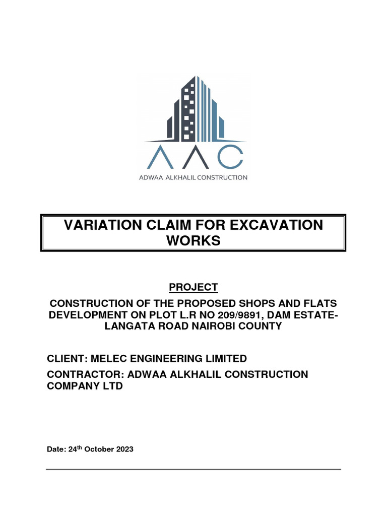 Excavation Variation Claim Report | PDF | Geotechnical Engineering ...
