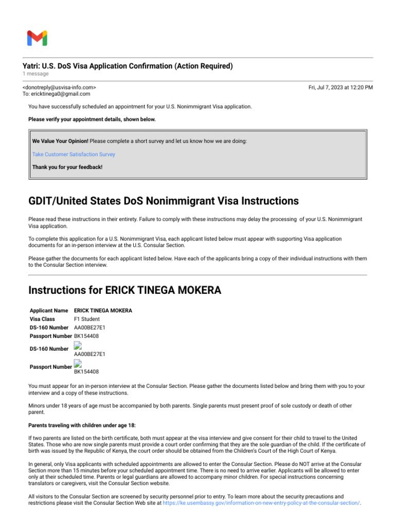 U.S. Nonimmigrant Visa Instructions | PDF | Travel Visa | Government ...