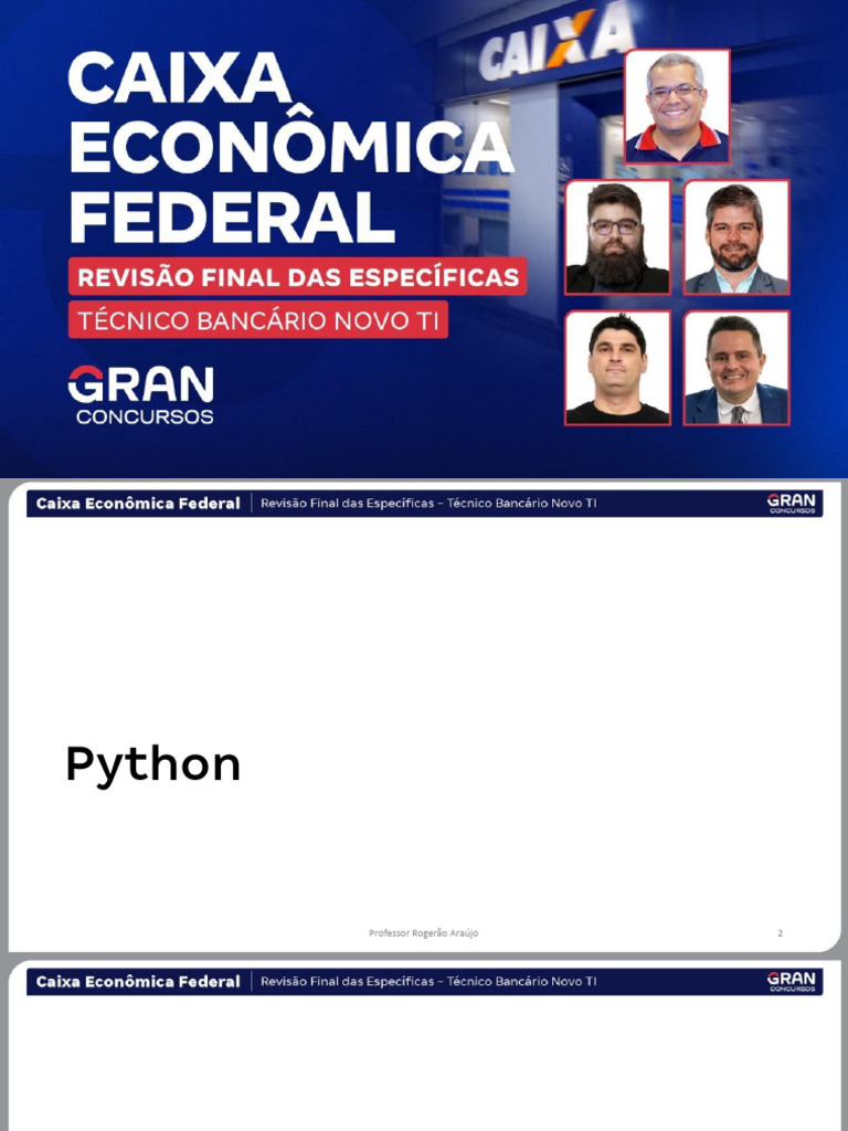 Python: Tipos e Questões de Concursos | PDF | Linguagem de programação ...