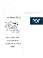 Cuadernillo de Nivelación para 3° Año 2023