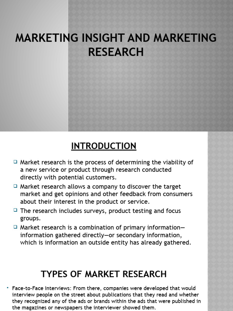Market Research | PDF | Marketing | Marketing Research