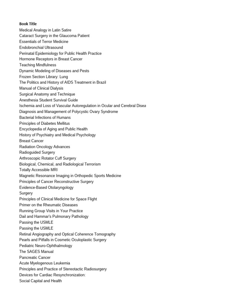 SpringerNature Books Title List 20240403 062055 | PDF | Cancer ...