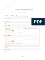 Basics of Python Programming Language