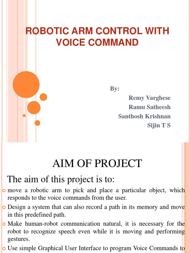 Voice-Controlled Robotic Arm System | PDF | Rechargeable Battery ...
