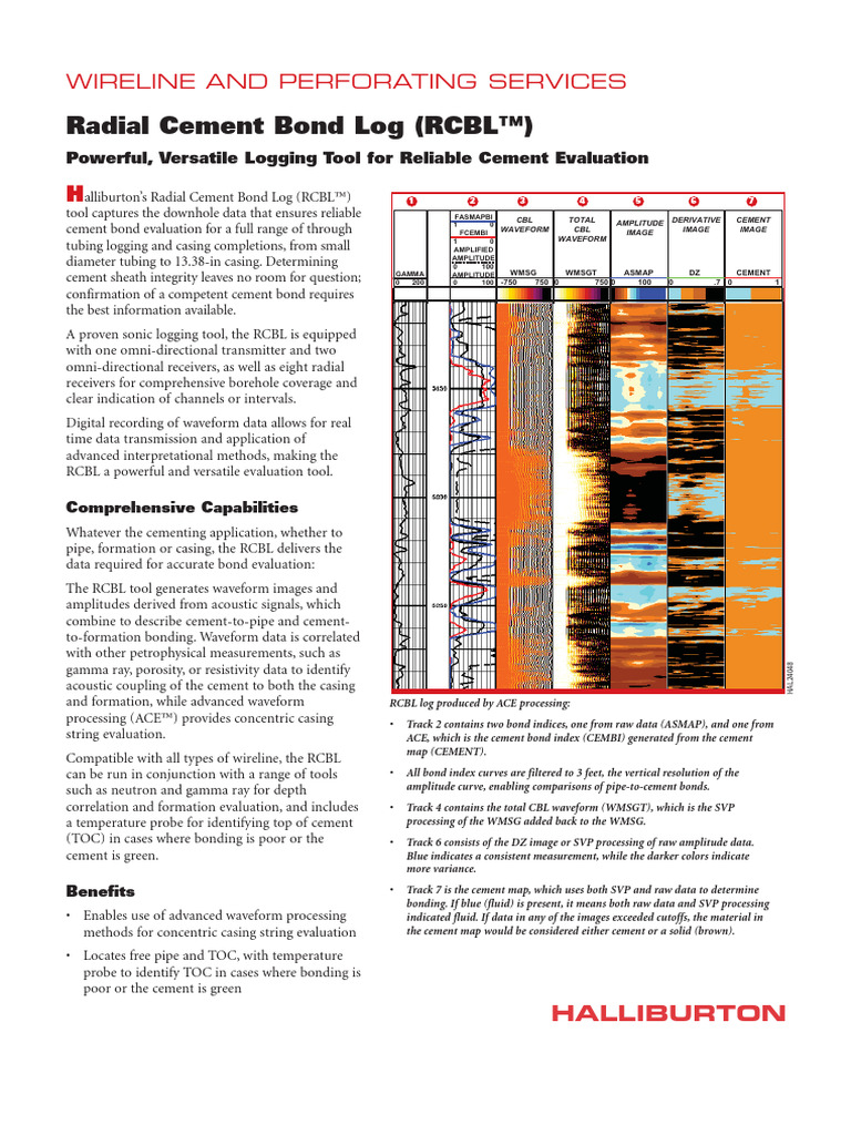 Radial Cement Bond Log (RCBL™) : Wireline and Perforating Services | PDF
