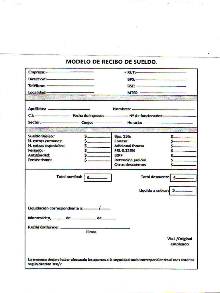 Recibo De Sueldo Pdf