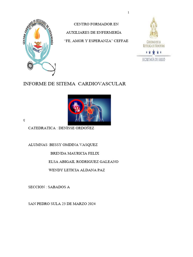 Centro Formador en Auxiliares de Enfermería | PDF | Sangre | Sistema ...