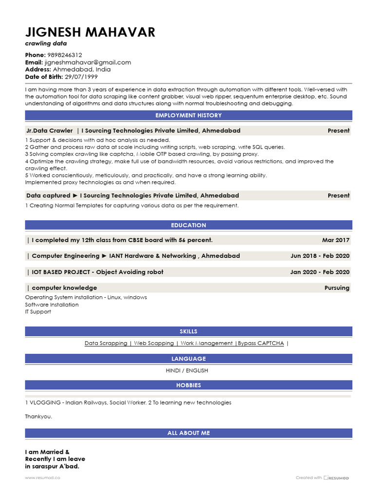 New Resume | PDF | World Wide Web | Internet & Web