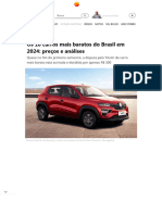 Os 10 Carros Mais Baratos Do Brasil em 2024 - Preços e Análises