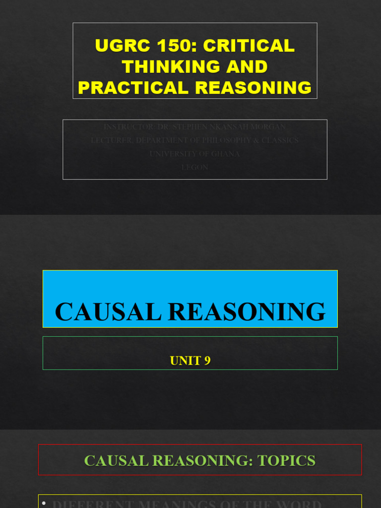 Causal Reasoning In Critical Thinking Pdf Self Improvement