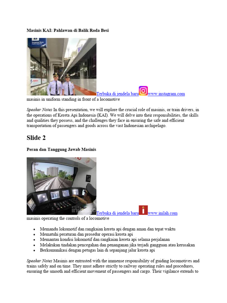 Masinis Kai Pahlawan Dibalik Roda Besi Pdf Rail Transport