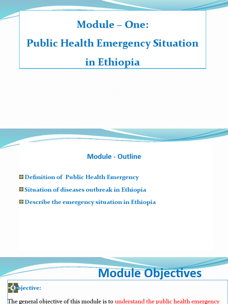 Public Health Emergencies in Ethiopia | PDF | Wash | Health Sciences