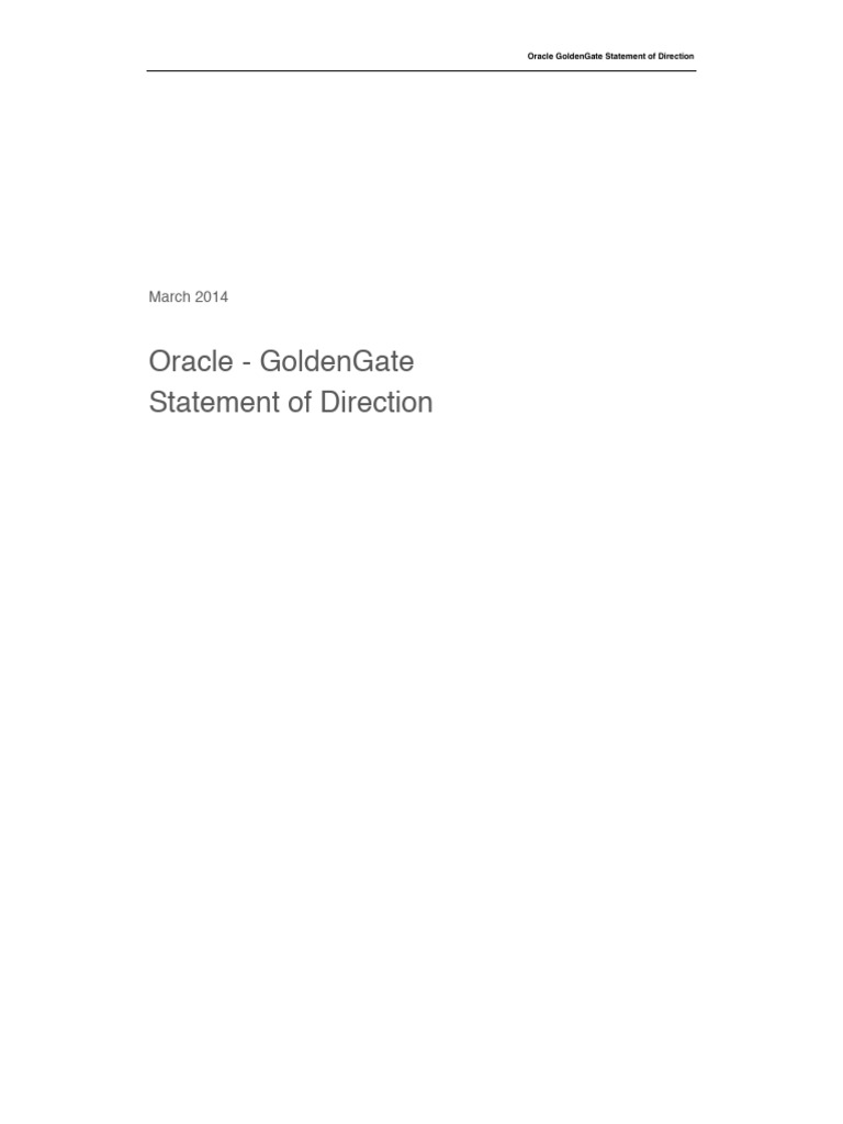 Statement of Direction GG 132120 | PDF | Databases | Oracle Database