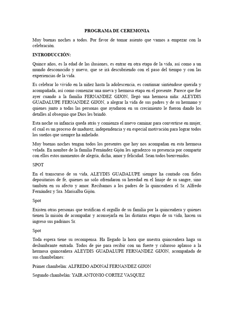 Programa de Ceremonia | PDF | Arte