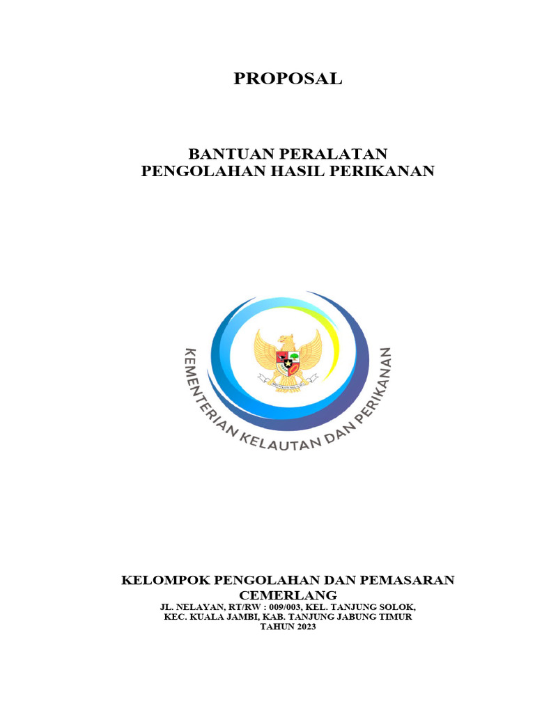 Proposal Bantuan Peralatan Perikanan | PDF | Memasak, Makanan, & Anggur